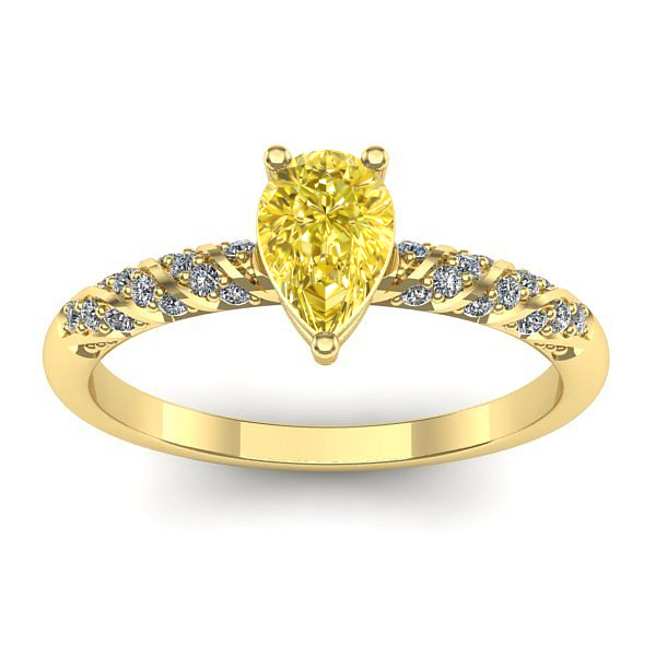 Inel logodna cu safir galben lacrima