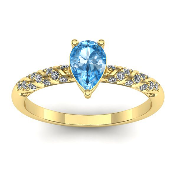 Inel de logodna cu topaz blue lacrima