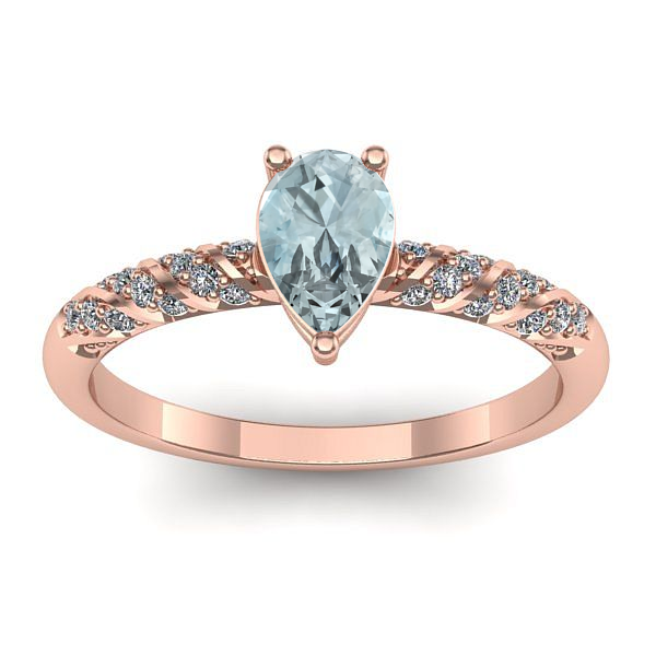 Inel cu aquamarin lacrima