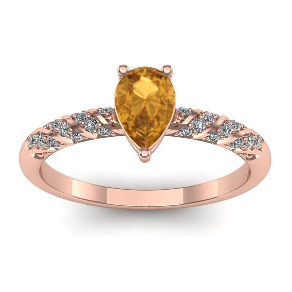 Inel cu citrin lacrima