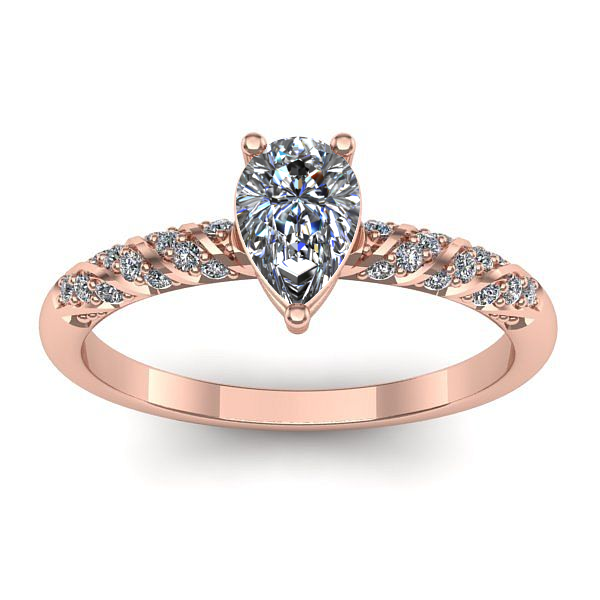 Inel de logodna cu diamant natural pear
