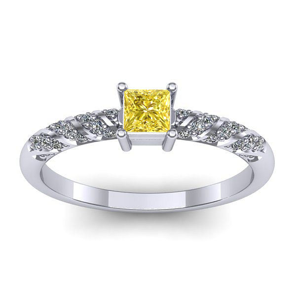 Inel de logodna cu safir galben patrat