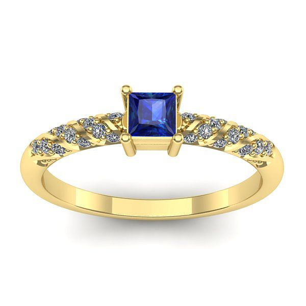 Inel cu safir patrat