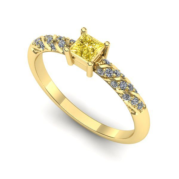 Inel de logodna din aur galben cu safir galben