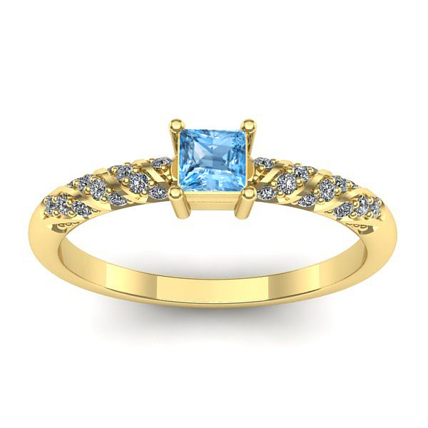 Inel de logodna cu topaz blue patrat