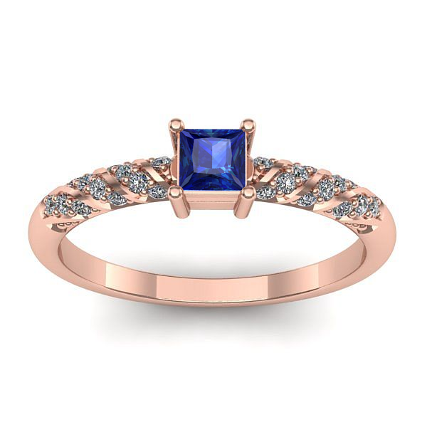 Inel cu safir patrat