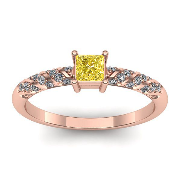 Inel de logodna cu safir galben patrat