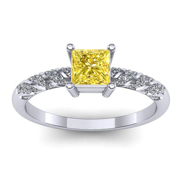 Inel de logodna cu safir galben patrat