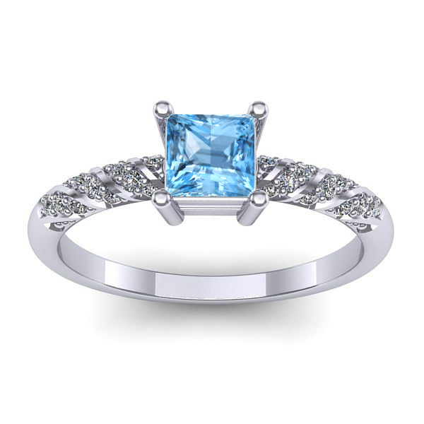 Inel de logodna cu topaz blue patrat