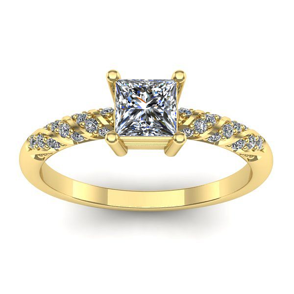 Inel logodna cu diamant patrat