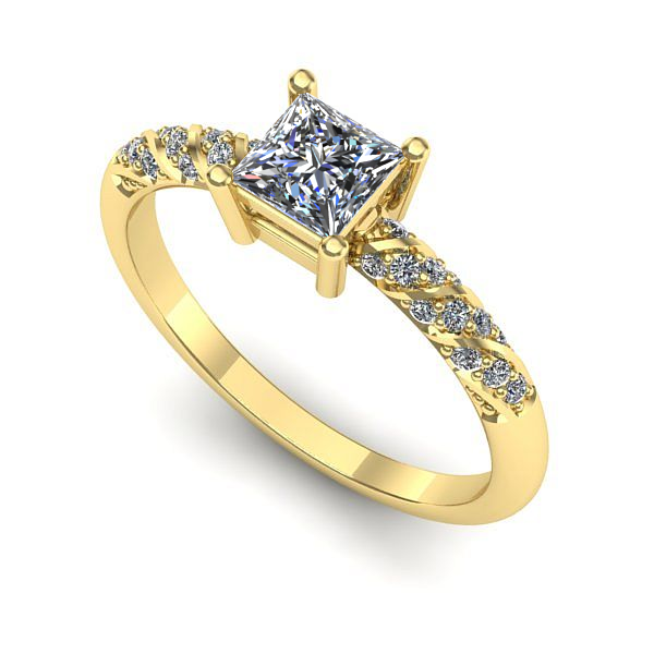 Inel de logodna din aur galben cu diamant