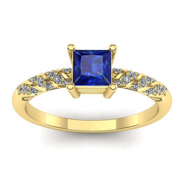 Inel logodna cu safir patrat