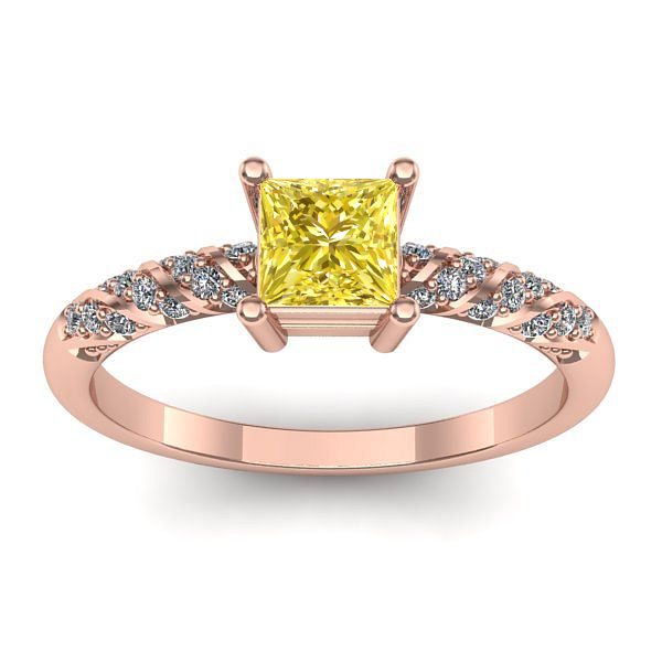 Inel cu safir galben patrat