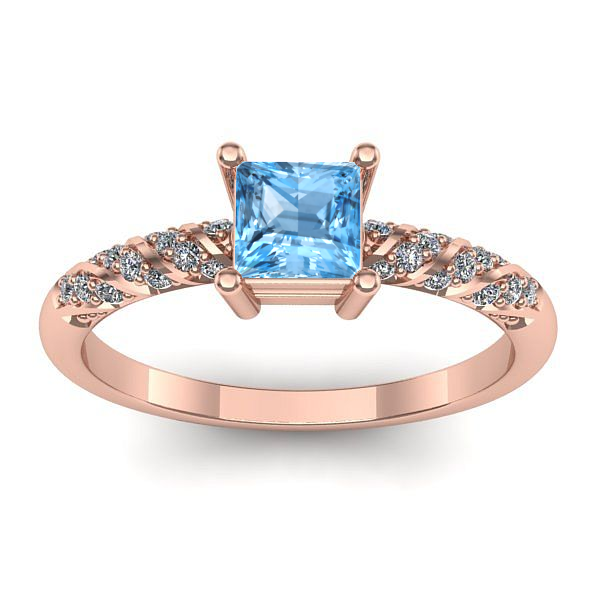 Inel cu topaz blue patrat