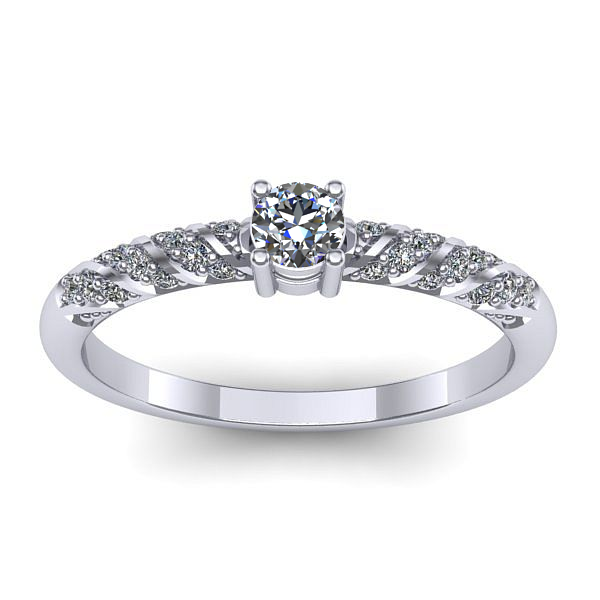 Inel de logodna cu diamant rotund