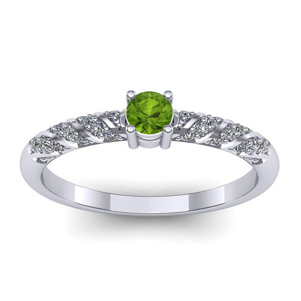 Inel cu peridot rotund