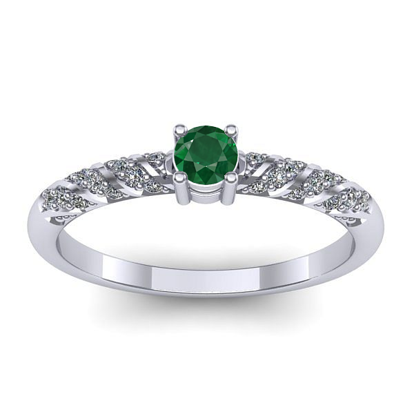 Inel cu smarald rotund