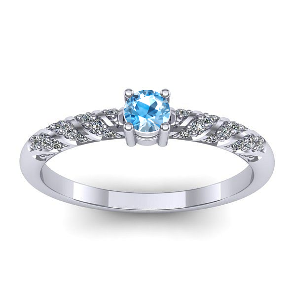 Inel cu topaz blue rotund