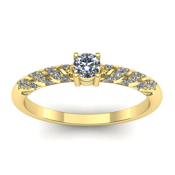 Inel logodna cu diamant rotund