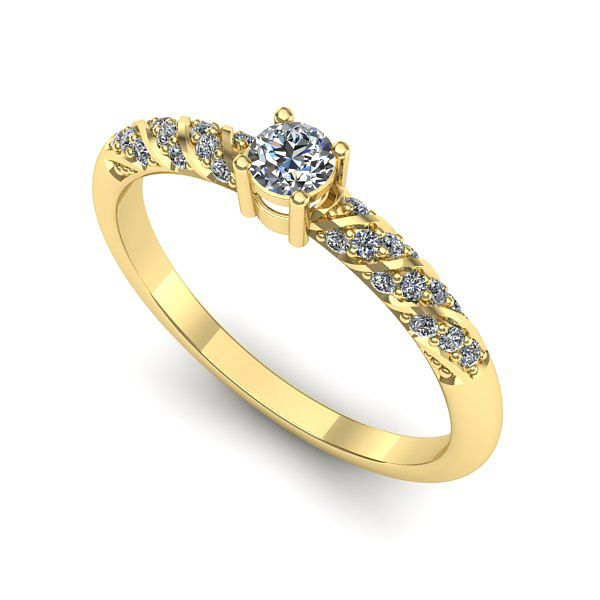 Inel de logodna din aur galben cu diamant