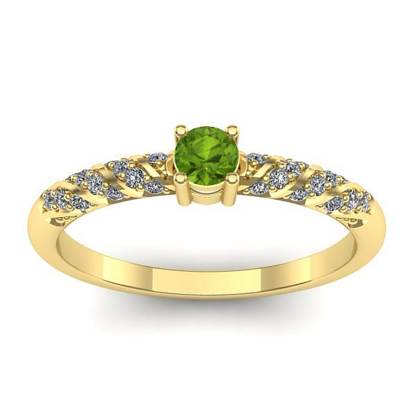 Inel de logodna cu peridot rotund
