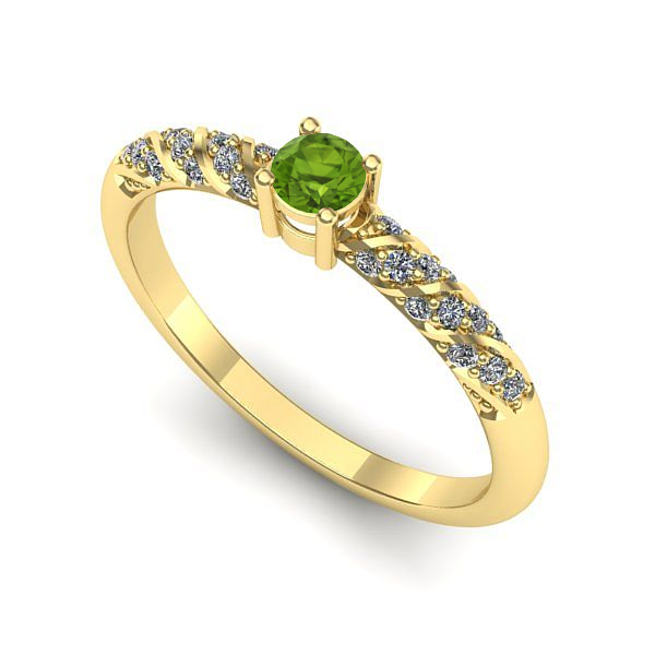 Inel de logodna din aur galben cu peridot
