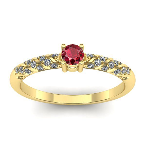 Inel de logodna cu rubin rotund