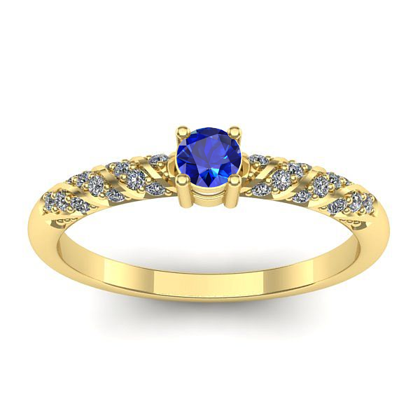 Inel logodna cu safir rotund