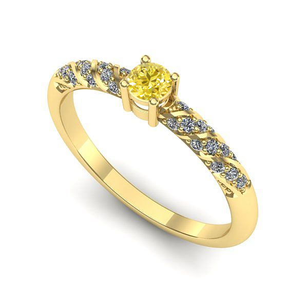 Inel din aur galben cu safir galben