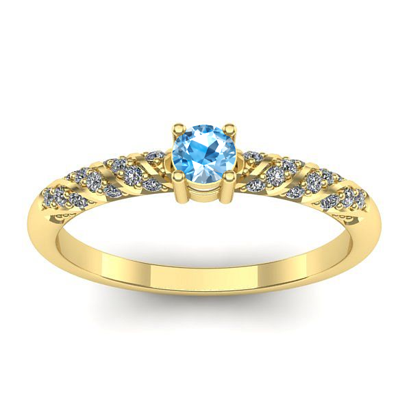 Inel de logodna cu topaz blue rotund