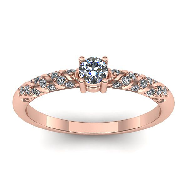 Inel de logodna cu diamant rotund