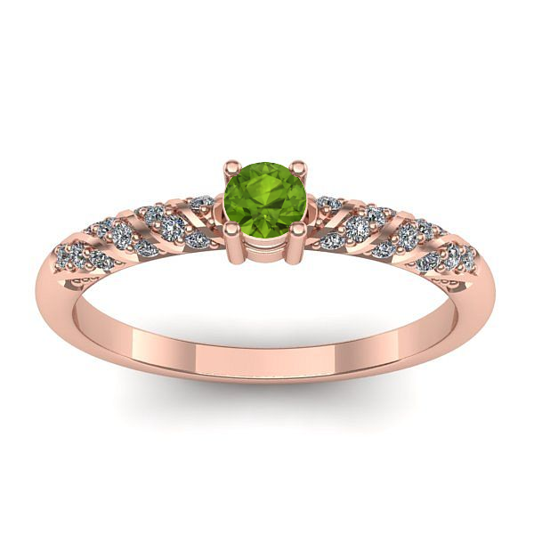 Inel de logodna cu peridot rotund