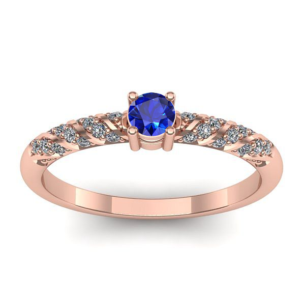 Inel logodna cu safir rotund