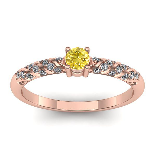 Inel logodna cu safir galben rotund