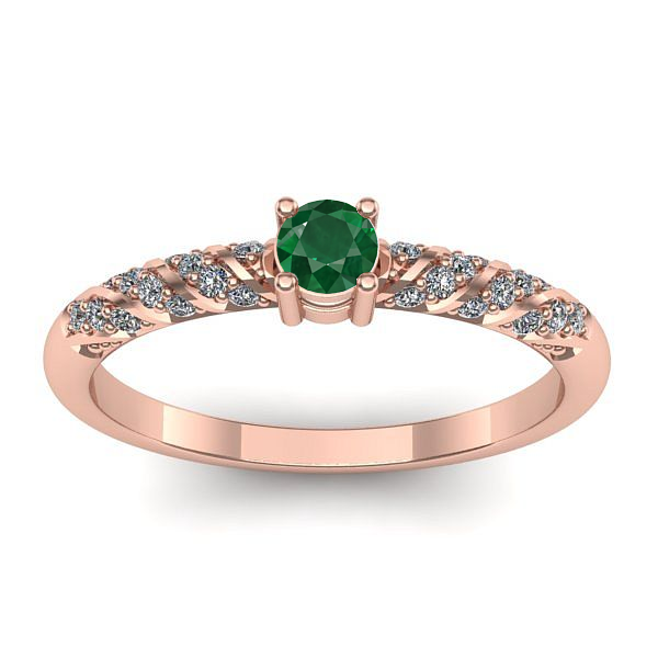 Inel logodna cu smarald rotund