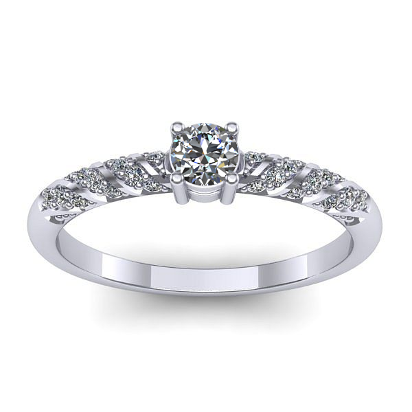 Inel cu diamant rotund