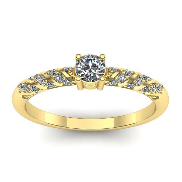 Inel de logodna cu diamant rotund