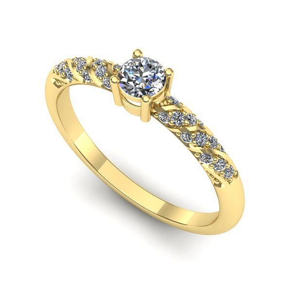 Inel din aur galben cu diamant