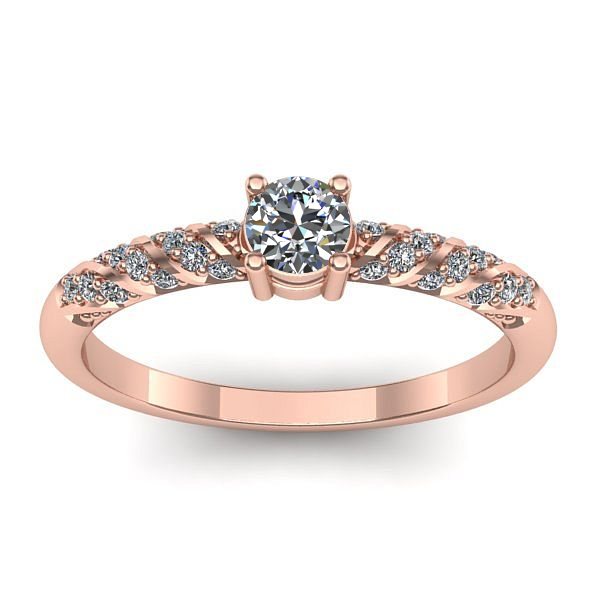 Inel de logodna cu diamant rotund