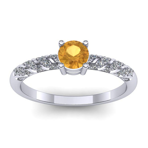 Inel de logodna cu citrin rotund