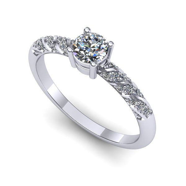 Inel logodna din aur alb cu diamant