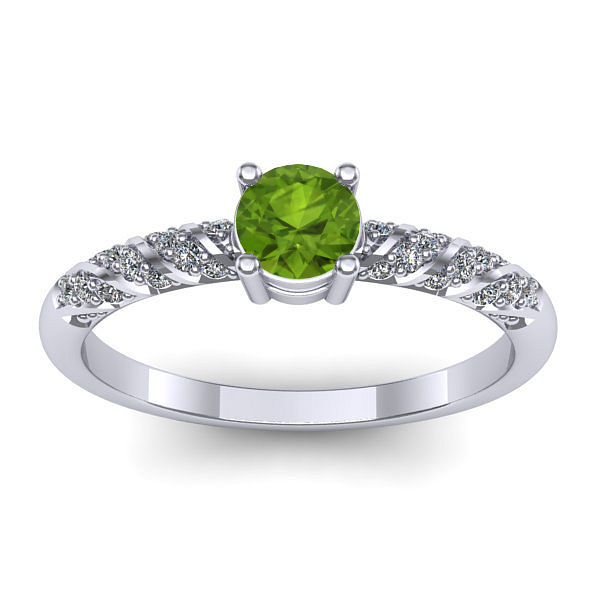 Inel de logodna cu peridot rotund