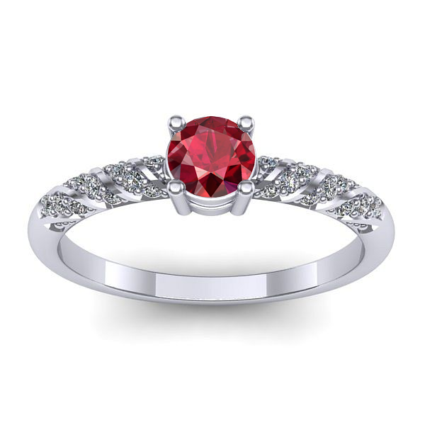 Inel cu rubin rotund