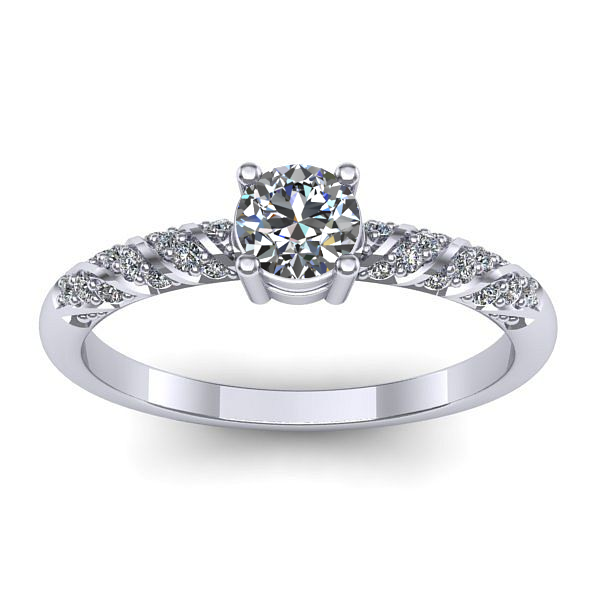 Inel logodna cu safir alb rotund