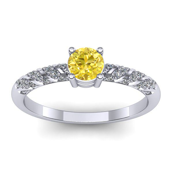 Inel de logodna cu safir galben rotund