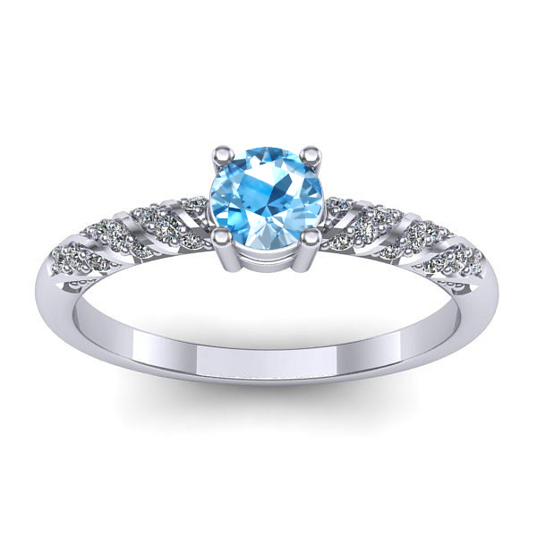 Inel logodna cu topaz blue rotund