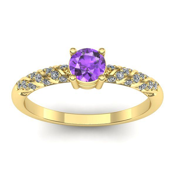 Inel cu ametist rotund