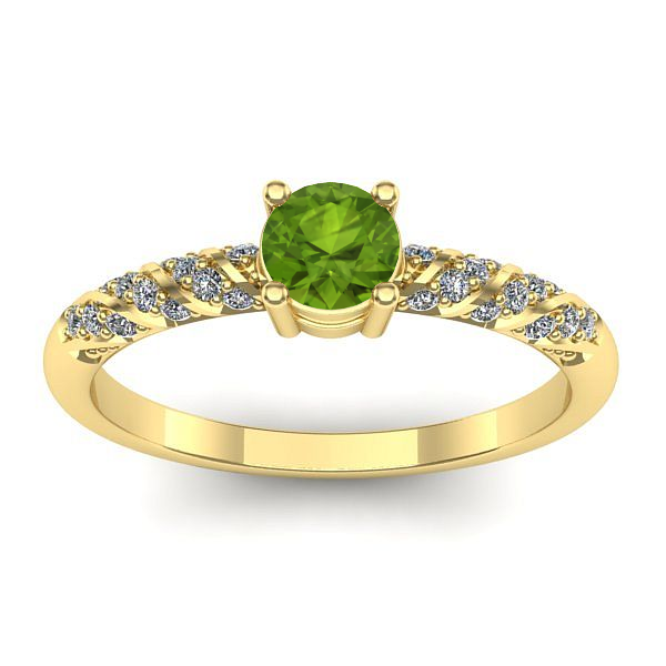 Inel logodna cu peridot rotund