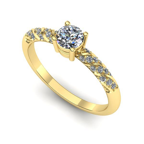 Inel logodna din aur galben cu safir alb