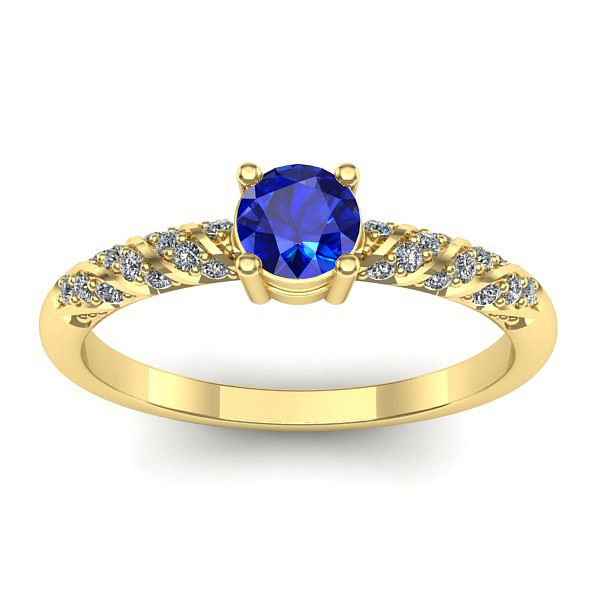 Inel logodna cu safir rotund